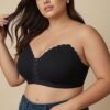 Women’s Strapless Bustier Bra – Non-Slip Stay-in-Place Seamless Tube Top with Front Hook Closure