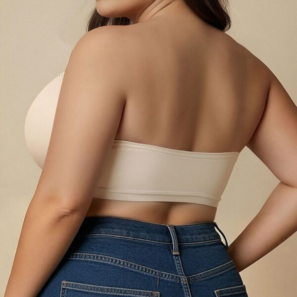 Women’s Strapless Bustier Bra – Non-Slip Stay-in-Place Seamless Tube Top with Front Hook Closure