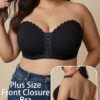 Women’s Strapless Bustier Bra – Non-Slip Stay-in-Place Seamless Tube Top with Front Hook Closure