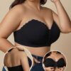 Women’s Strapless Bustier Bra – Non-Slip Stay-in-Place Seamless Tube Top with Front Hook Closure