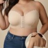 Women’s Strapless Bustier Bra – Non-Slip Stay-in-Place Seamless Tube Top with Front Hook Closure