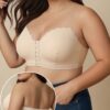 Women’s Strapless Bustier Bra – Non-Slip Stay-in-Place Seamless Tube Top with Front Hook Closure