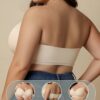 Women’s Strapless Bustier Bra – Non-Slip Stay-in-Place Seamless Tube Top with Front Hook Closure