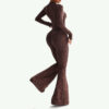 women's leopard print flared jumpsuit